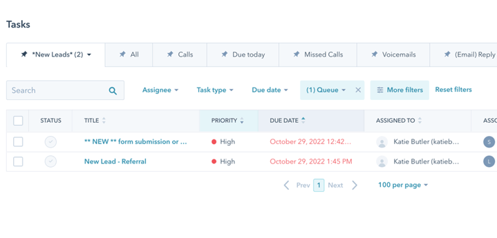 Senior Living Hubspot Tasks